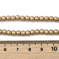 電気めっき合成非磁性ヘマタイト ビーズ 連売り  ラウンド  コー​​ヒーメッキ  4mm  穴：1mm  約108個/連  17.01''（43.2センチメートル）&nbsp;G-H327-D01-03A