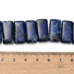 ナチュラルインペリアルジャスパービーズ連売り  染め  長方形  2穴  ダークブルー  20~20.5x10~10.5x5~5.5mm  穴：1mm  約20個/連  8.15~8.46''（20.7~21.5センチメートル）&nbsp;G-H354-01A-06