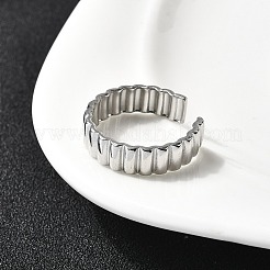 304ステンレススチールオープンカフリング  ステンレス鋼色  6mm&nbsp;RJEW-H261-04P