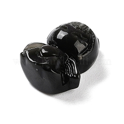 天然石オブシディアンペンダント  エンジェルチャーム  18.5x15.5x8.7mm  穴：1~1.2mm&nbsp;G-G098-04
