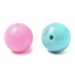 シリコンビーズ  焦点ビーズ  ラウンド  ミックスカラー  15mm  穴：2mm&nbsp;SIL-V007-01