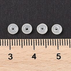 模造翡翠ガラスシードビーズ  丸い穴  ロンデル  ホワイトスモーク  4~4.5x2~2.5mm  穴：1mm  140個/セット&nbsp;LS-SEED-Q038-01C