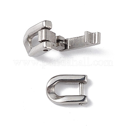 変色しない304ステンレススチール製折りたたみ式留め具  オーバル  ステンレス鋼色  18x6.5x3mm  穴：2.5x2.5mm&nbsp;X-STAS-G307-11A-P