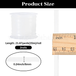 20m フラット TPU(熱可塑性ポリウレタン) 伸縮コード  ブラジャーの縫製用  透明  6mm  約21.87ヤード（20m）/ロール&nbsp;DIY-WH20053-50A