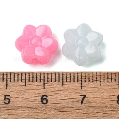 プラスチックヨーロッパビーズ  大穴ビーズ  模造ゼリースタイル  花  ミックスカラー  11.5x10.5x7mm  穴：4mm  約1428個/500g&nbsp;KY-Z003-10