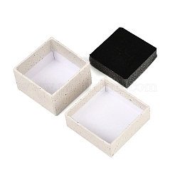 スポンジ入りの正方形の紙製ジュエリー収納ボックス  ギフトパッケージ用品  貝殻色  5.25x5.25x3.35cm&nbsp;CON-I013-01A