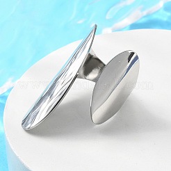 変色しない304ステンレススチールオープンカフリング  女性用ツイストワイドリング  ステンレス鋼色  usサイズ7 1/4(17.5mm)&nbsp;RJEW-Q775-01P