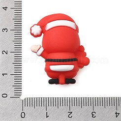 クリスマステーマのシリコンフォーカルビーズ  DIYネックレスの製作  レッド  サンタクロース  30x24x17mm  穴：2mm&nbsp;SIL-L007-01B
