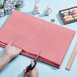タータンポリエステル生地  服装アクセサリー  レッド  2000x1500x0.2mm&nbsp;DIY-WH0816-561E