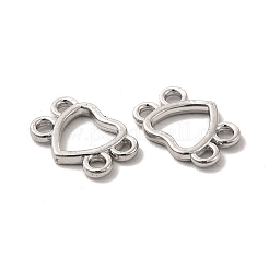 合金連バー  長持ちメッキ  カドミウムフリー＆鉛フリー  ハート  プラチナ  10x13.5x2mm  穴：1.2mm＆1.8mm&nbsp;PALLOY-E024-44P