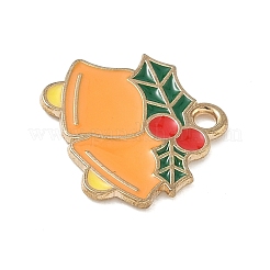 クリスマス合金エナメルペンダント  ライトゴールド  クリスマス鐘  16x18x1.3mm  穴：1.8mm&nbsp;ENAM-B035-02C-04KCG