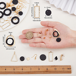 DIY幾何学模様のダングルイヤリング製作キット  シェルペンダントを含む  カイト＆リング＆トライアングルアクリルパーツ  合金フレームコネクター  201 ステンレススチールスタッドピアス金具  真鍮のピアスフック  ゴールドカラー  82個/箱&nbsp;DIY-SC0019-59