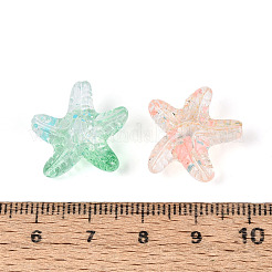 透明スプレー塗装アクリルビーズ  ヒトデ  ミックスカラー  18x19x9mm  穴：1.6~1.8mm  約675個/500g&nbsp;ACRP-T011-03M