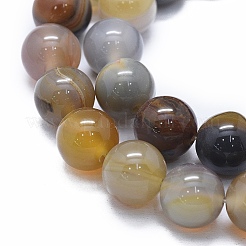 天然石瑪瑙ビーズ連売り  染め＆加熱  ラウンド  シエナ  14mm  穴：2~2.5mm  約29~30個/連  15.1インチ〜15.5インチ（38.5~39.5cm）&nbsp;G-I245-70B-01