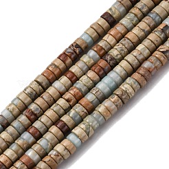 天然寿山石ビーズ連売り  ディスク  ヒシビーズ  4~5x2~2.5mm  穴：0.7mm  約160個/連  15''（38.1センチメートル）&nbsp;G-L624-I10-2x4mm