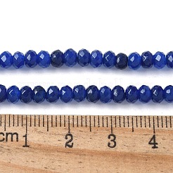 染め天然マレーシアジェイド翡翠ロンデルビーズ連売り  多面カット  ダークブルー  4x2~3mm  穴：1mm  約110~115個/連  14インチ&nbsp;X-G-E316-2x4mm-68
