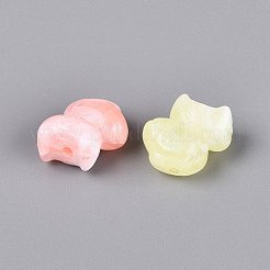 光沢のあるツートンカラーの透明アクリルビーズ  馬  暗闇で光る  グリッターパウダー付き  ミックスカラー  19x19~20x12mm  穴：2mm  約210個/500g&nbsp;OACR-Q199-35