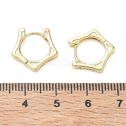 真鍮製マイクロパヴェキュービックジルコニアフープピアス  スター  カドミウムフリー＆鉛フリー  ラックめっき  長持ちメッキ  18KGP本金メッキ  15.5x15.5x2.5mm&nbsp;KK-CBA30C7-27G