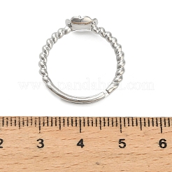 真鍮製フィンガーカップペグリングセッティング  片穴パーツ用  調整可能  プラチナ  16mm&nbsp;KK-L184-58P