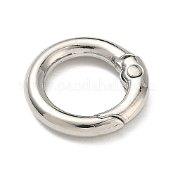 合金プッシュ式リングカン  ラックめっき  長持ちメッキ  プラチナ  19.5x3.3mm&nbsp;FIND-H056-01P