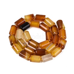 天然石瑪瑙ビーズ連売り  染め  コラム  シードビーズで  ダークチソウ  11.5~13x7.5~8.5mm  穴：1.2~1.5mm  約27~28個/連  14.37~15.16インチ（36.5~38.5cm）&nbsp;G-N362-20A-07