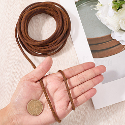 5m DIY つや消し牛革コード  洋服アクセサリー  ラウンド  ダークサーモン  4mm  約5.47ヤード（5m）/セット&nbsp;OCOR-GF0004-97C-04