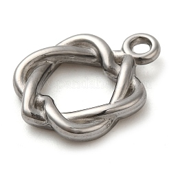 304ステンレスペンダント  ハートチャーム  ステンレス鋼色  19x14x3mm  穴：2mm&nbsp;STAS-M070-03P