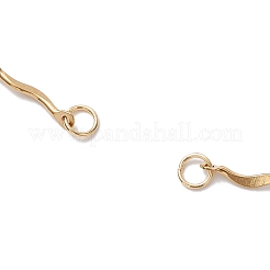 304ステンレススチールブレスレットの製作  ウェーブリンクバーチェーン付き  ゴールドカラー  6-1/4インチ（16cm）&nbsp;AJEW-JB01287-02