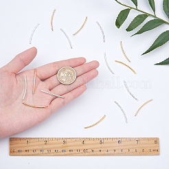 真鍮製チューブビーズ  カーブ  ミックスカラー  35x2mm  穴：1mm  2色  100個/カラー  200pc&nbsp;KK-SC0001-20B
