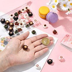 ミニチュアオーナメント35個、7つのスタイル  コー​​ヒーカップ  マイクロランドスケープホームドールハウスアクセサリー  小道具の装飾のふりをする  ミックスカラー  14.5~15.5x13.5~16.5x9~11.5mm  5個/スタイル&nbsp;DJEW-CJ0001-26
