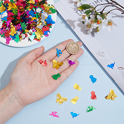 装飾アクセサリー  プラスチックのスパンコールペンダント、リンク、カボション  混合図形  ミックスカラー  13~18x12~22x0.3~0.5mm  穴：1.2mm&nbsp;KY-WH0045-D