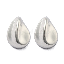 304ステンレススチールスタッドピアス  ティアドロップ  ステンレス鋼色  23.5x18mm&nbsp;EJEW-D319-09A-P