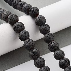 天然溶岩岩ビーズ連売り  艶消し  ラウンド  8~8.5mm  穴：1mm  約49個/連  14.76インチ（37.5cm）&nbsp;G-H303-C20