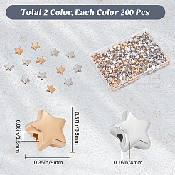 CCBプラスチックビーズ  スター  ミックスカラー  9x9.5x4mm  穴：1.5mm  200個/カラー&nbsp;CCB-SP0001-01B