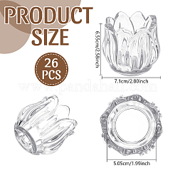 ガラスキャンドルカップ26個  キャンドル作りツール用  チューリップ  透明  71x65.5mm  内径：50.5mm&nbsp;AJEW-WA0004-69B