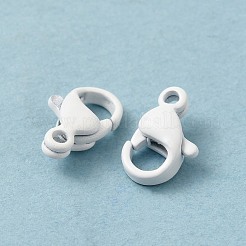 スプレー塗装された304ステンレススチールのロブスタークロウ留め金  ホワイト  10.5x6.5x3.5mm  穴：1.2mm&nbsp;STAS-R120-01B-01