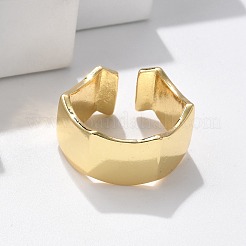真鍮製カフリング  カドミウムフリー＆鉛フリー  六角  18KGP本金メッキ  10mm  内径: 調節可能&nbsp;RJEW-C120-13G