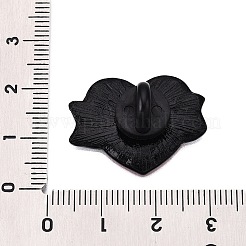 ハートのエナメルピン  バックパックの服のための焼き付け塗装合金ブローチ  レッド  20x26mm&nbsp;JEWB-N001-24A