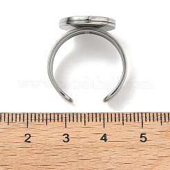 304ステンレススチール製カフリング金具  ラウンドパッドリングベースセッティング金具  ステンレス鋼色  15mm  内径：18.8mm  トレイのサイズ：12mm&nbsp;STAS-B126-11A-P