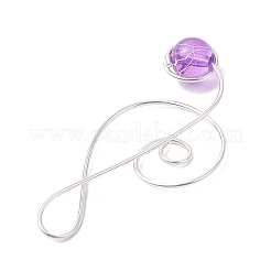 ドローベンチ透明ガラス銅線巻きペンダント8個  音符チャーム  ミックスカラー  34~55x24~30x8mm  穴：3.5~12x2.5~6mm&nbsp;PALLOY-JF03211