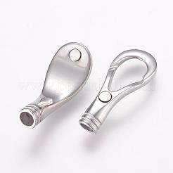 変色しにくい304ステンレススチール製のマグネット留め具と接着端  滑らかな表面  ステンレス鋼色  42x15x8mm  穴：5mm&nbsp;STAS-L189-10P