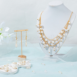 腹筋イミテーションパールアクリルペンダント  真鍮パーツ  混合図形  フローラルホワイト  16~29x8~10.5x7~8mm  穴：2.3~3mm  5style  20個/スタイル  100個/セット&nbsp;PALLOY-PH01626
