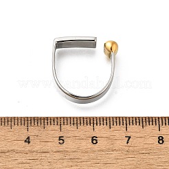 長方形 304 ステンレススチール カフリング  本金メッキ&ステンレススチールカラー  6mm  内径：16x18mm&nbsp;RJEW-S404-01B-GP