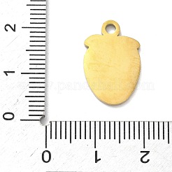 304ステンレススチール製フルーツエナメルペンダント  18KGP本金メッキ  苺  18.5x12x1.5mm  穴：2mm&nbsp;STAS-G362-04G-14