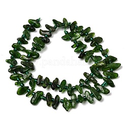 天然グリーンディオプサイドビーズ連売り  グレードA  チップ  シードビーズで  11~15x3~5x4~7mm  穴：1mm  約59~61個/連  15.94~16.14''（40.5~41センチメートル）&nbsp;G-L649-B01-01