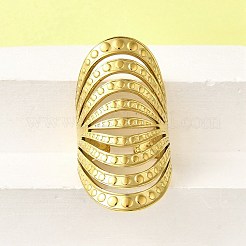 女性用304ステンレススチール調節可能なカフリング  18KGP本金メッキ  39.5mm  内径: 調節可能&nbsp;LS-RJEW-B123-01G-03
