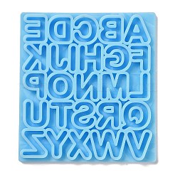 文字a~z形状ホログラフィックdiyシリコンモールド  レジン型  UVレジン用  エポキシ樹脂工芸品作り  ライトスカイブルー  90x82x7mm  内径：15~16x3~16mm&nbsp;DIY-K063-13