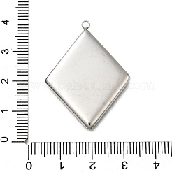 304 ステンレススチール パヴェ ナチュラル パウア シェル ペンダント  ステンレス鋼色  菱形  36.5x27x3mm  穴：2mm&nbsp;X-STAS-Z125-01D-P
