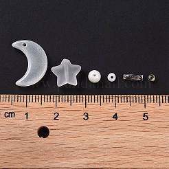 DIYジュエリー作りの発見キット  ガラス＆シードビーズ  ラウンド＆スター＆ムーン  ホワイト  2~16x2~12x3~7mm  穴：0.8~1.2mm&nbsp;DIY-R082-01