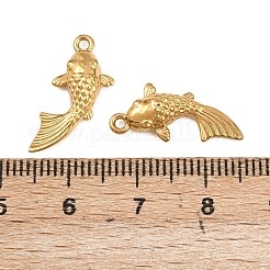304ステンレスペンダント  イオンプレーティング（ip）  18KGP本金メッキ  魚  19x12x3.5mm  穴：1.2mm&nbsp;STAS-A132-06A-G